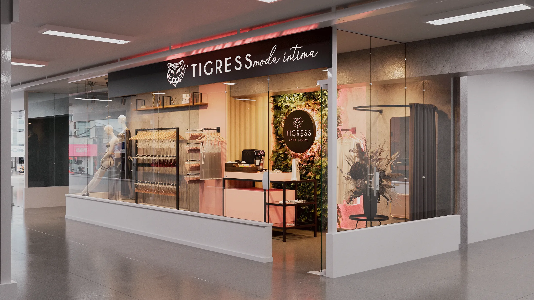 Imagem de projeto da loja Tigress Moda Íntima em um shopping